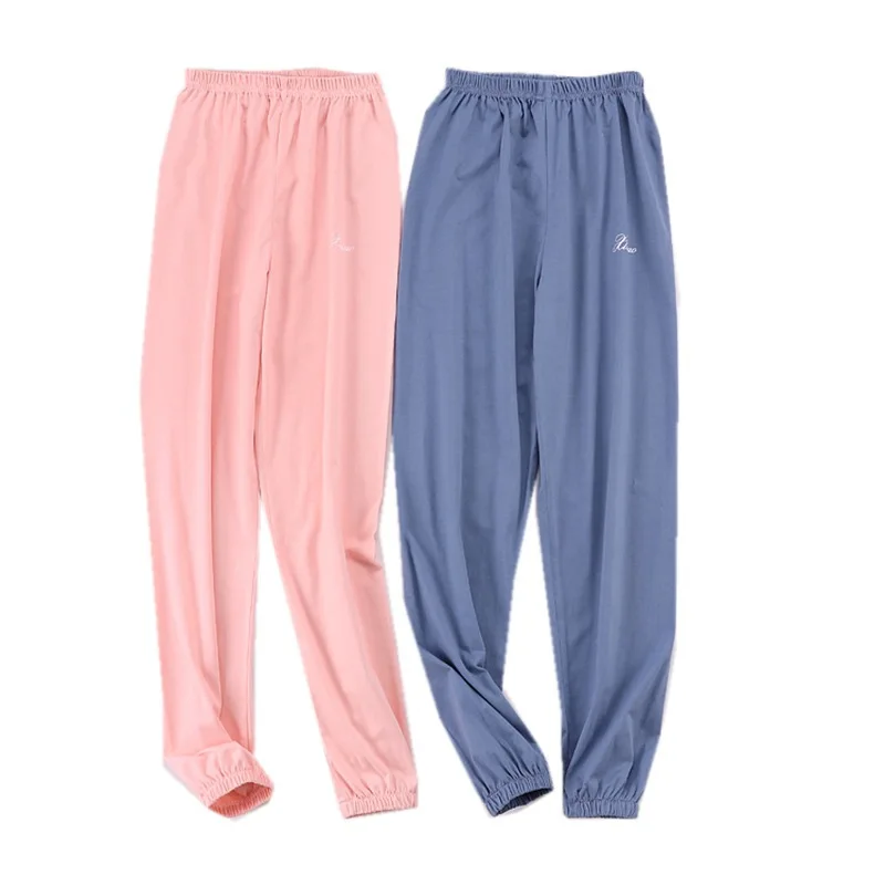 Fdfklak хлопковые Пижамные штаны для женщин, весенние осенние штаны для сна, одежда для отдыха, брюки, домашние штаны, свободные пижамные штаны большого размера