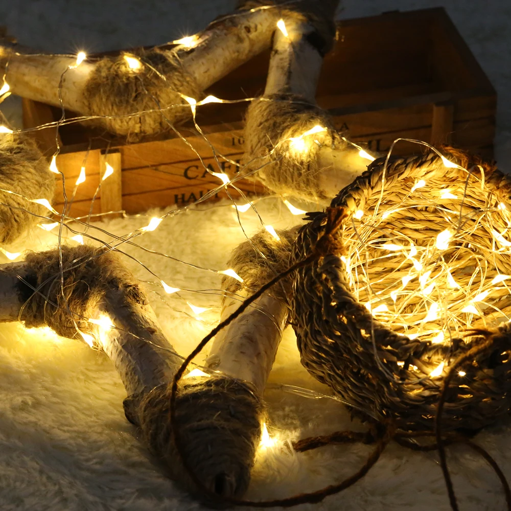 FS-LED String Lights Battery Powered String Light Warm White copper Silver Wire Lights for Trees Wedding Parties Jar Bedroom FS-LED String Lights Battery Powered String Light Warm White copper Silver Wire Lights for Trees Wedding Parties Jar Bedroom