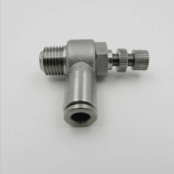

tube size 12mm-3/8 PT thread pneumatic stainless steel 316 push in fittings control the speed of airflow