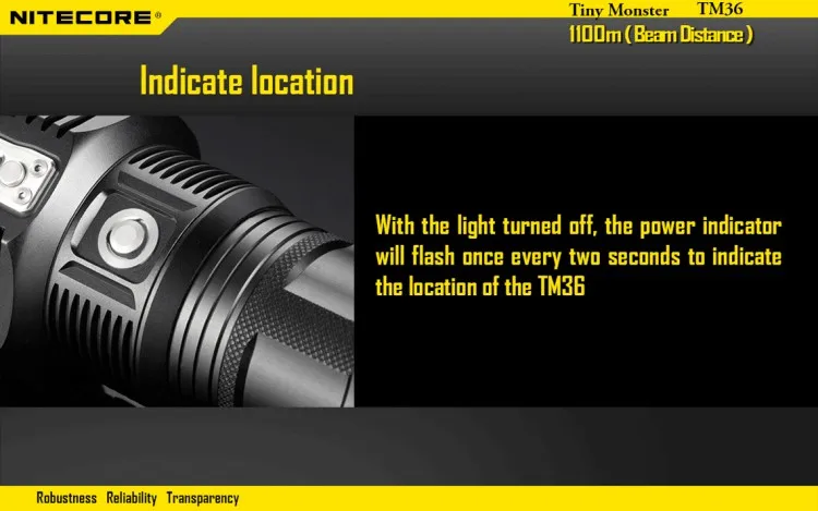 Крошечный Monster NITECORE TM36 O светодиодный светильник-вспышка 1800 люмен 1100 м дальность луча Мощный светодиодный портативный поисковый светильник