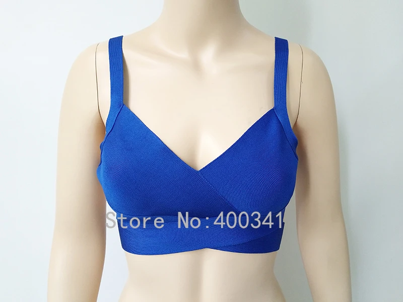 2019 new arrivals womens elastic bandage crop top spaghetti strap busty solid candy color v-neck hot sale  EV1529