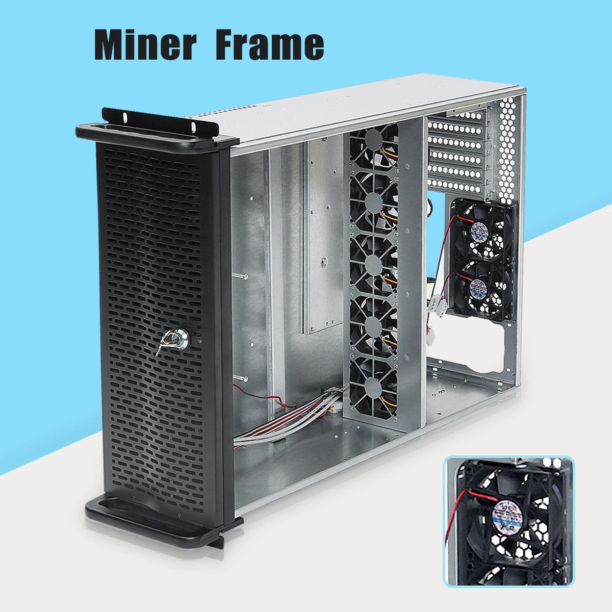 6 GPU 4U Rackmount Miner Mining Frame чехол для горного сервера с 10 вентиляторами Rsiers Frame Rig