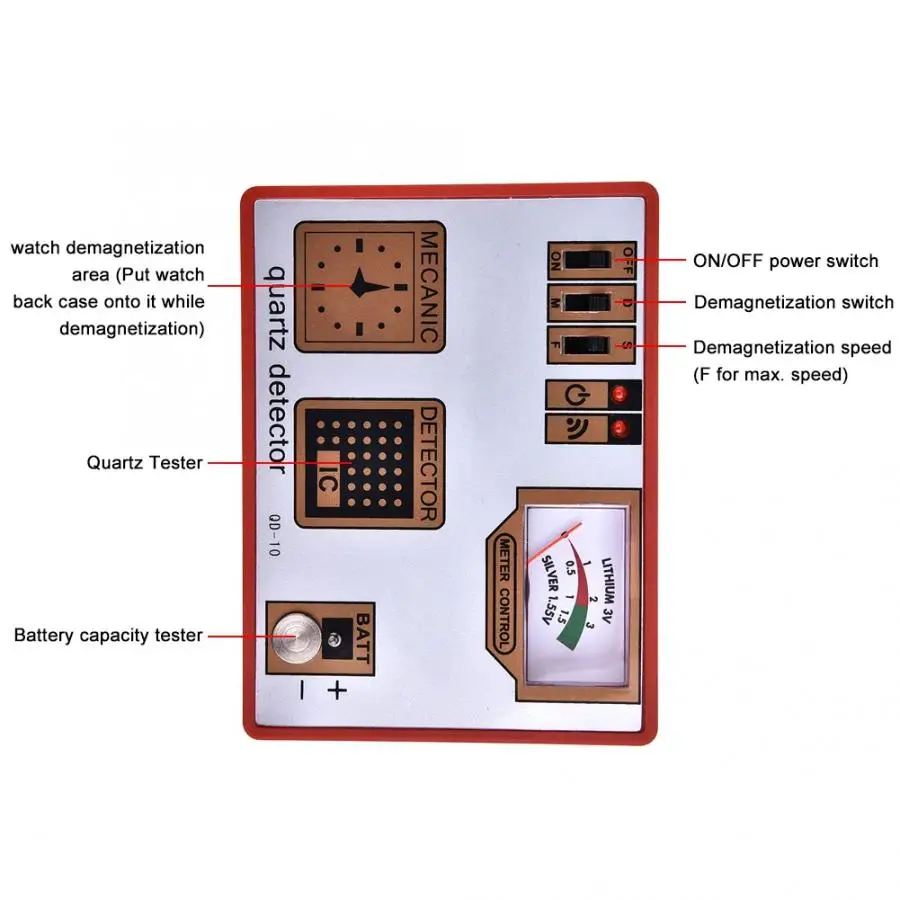 Размагничиватель времени размагничивание/измерение батареи/пульс/кварцевый тестер машина часы инструмент для обнаружения емкости батареи