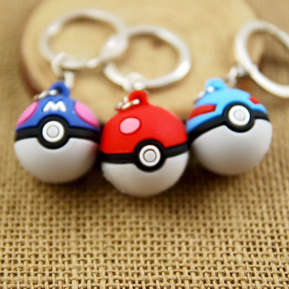

3D pokeball keychain Pokemon Go game key chain key holder anime Pocket Monster keychain portachiavi llaveros hombre bag charm