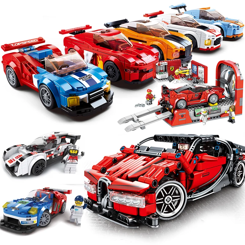 

City Super Racers compatible legoed Speed Champions 2018 Supercar Racing Car model Building Blocks Bricks child Kids Toys sets