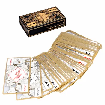 

Waterproof Transparent Pvc Poker Gold Edge Playing Cards Dragon Card Novelty High Quality Collection Board Game Gift Durable
