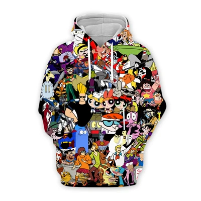 PLstar Cosmos Fashion men hoodies 90s Cartoon Gang Character collage 3D Printed Hoodie Unisex streetwear Hooded Sweatshirt - Цвет: color as the picture