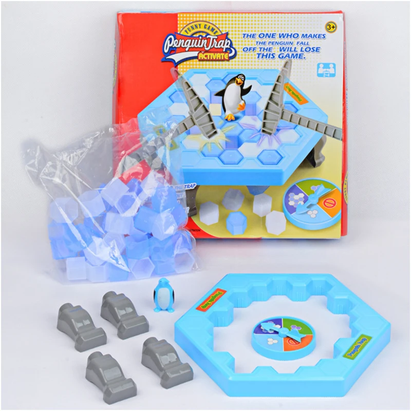 Mini Penguin Trap Activate Funny Game Interactive Ice Breaking Table Penguin Trap Entertainment Toy for Kids Family Fun Game