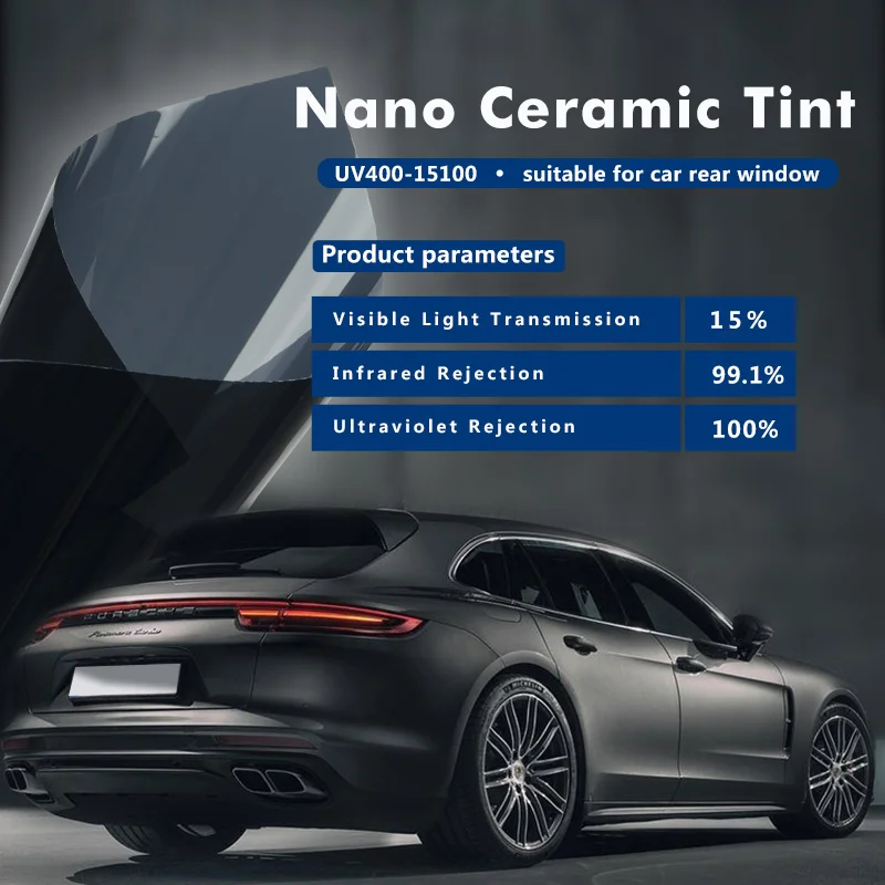 15%VLT Black Glass Auto Car Home Window Tint Film UV Proof Nano Tint Sun Control 