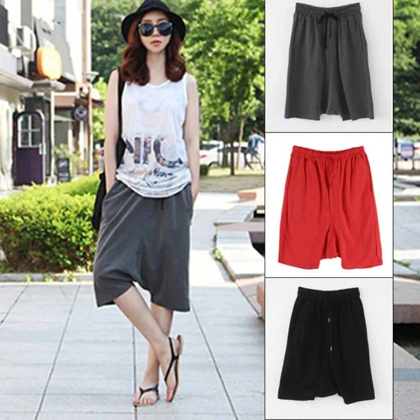 Buy 2017 Summer Women Casual Cotton Harem Knee Length