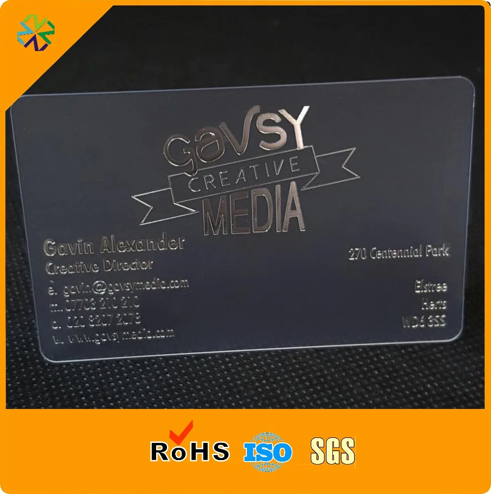 2018 Fancy Product Custom Printing Transparent Plastic PVC Name Card