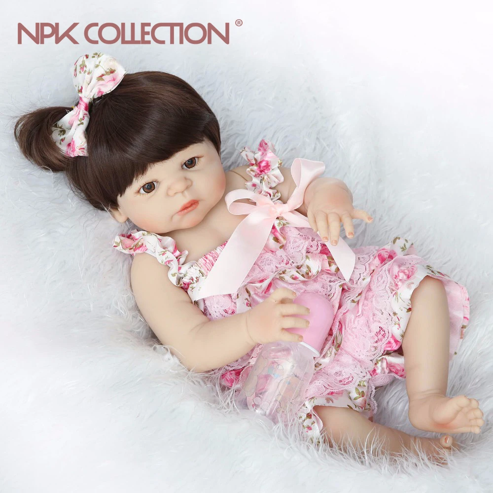 Npkколлекционная Реалистичная силиконовая кукла Reborn Baby Menina Alive 23 ''для малышей