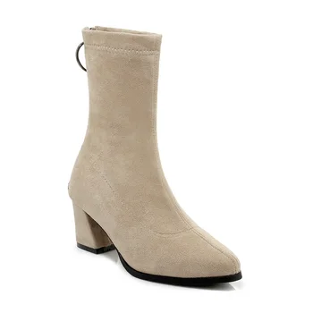 

Wind 2018 autumn/winter fashion thick with high heels pointed boots in 40-4800 by 18830