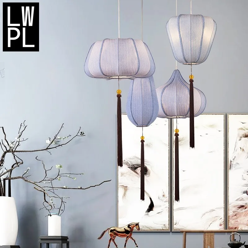 

New Japanese Chandelier Zen Lamp Retro-lighting Living Room Hotel Dining Room Lantern Lantern Southeast Asian LED Pendant Lamp