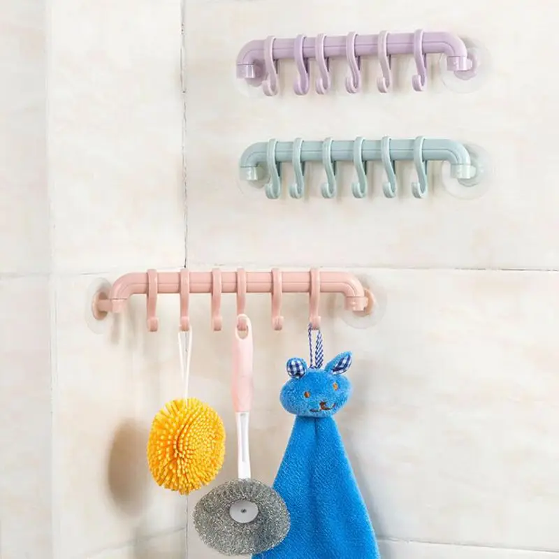 

Kitchen Punch Free Towel Storag Rack Home Wall-mounted Plastic Holder Rack Organizer Sucker Bathroom Accessories Hanging Holder