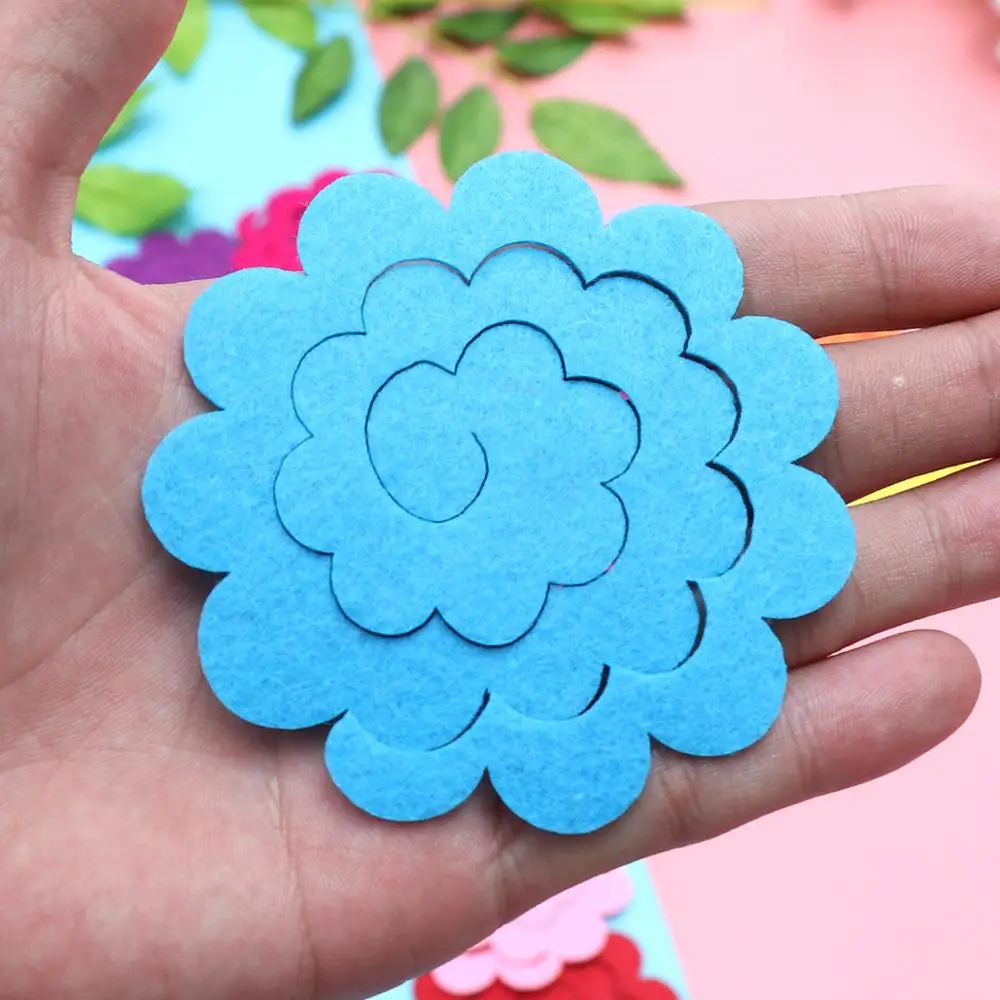 50 Pcs Simulation Felt Flower Cute Fashion Flower Appliques Exquisite Die Cut Felt Florals for Sewing DIY Crafts(Mixed Color