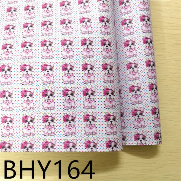 

Free shipping 30*134cm dog print synthetic leather fabric vinyl BHY164