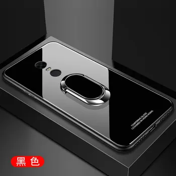 

For Xiaomi Redmi 5 Plus Case Hard Tempered Glass With Stand Ring Magnet Protect Back Cover Case for xiaomi redmi 5 5plus shell
