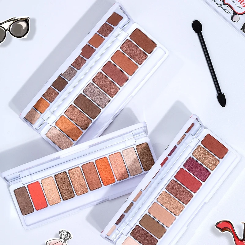 

10-color Shimmer Matte Eyeshadow Palette Long Lasting Colorfast Waterproof Smudge-proof Eye Shadow
