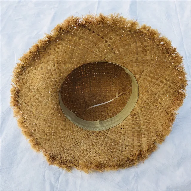 Leather Rope and Bead Womens Reversible Straw Sun Hat Printing Summer Rafi Straw Hat Floppy Foldable Beach Bohemian Straw Hats