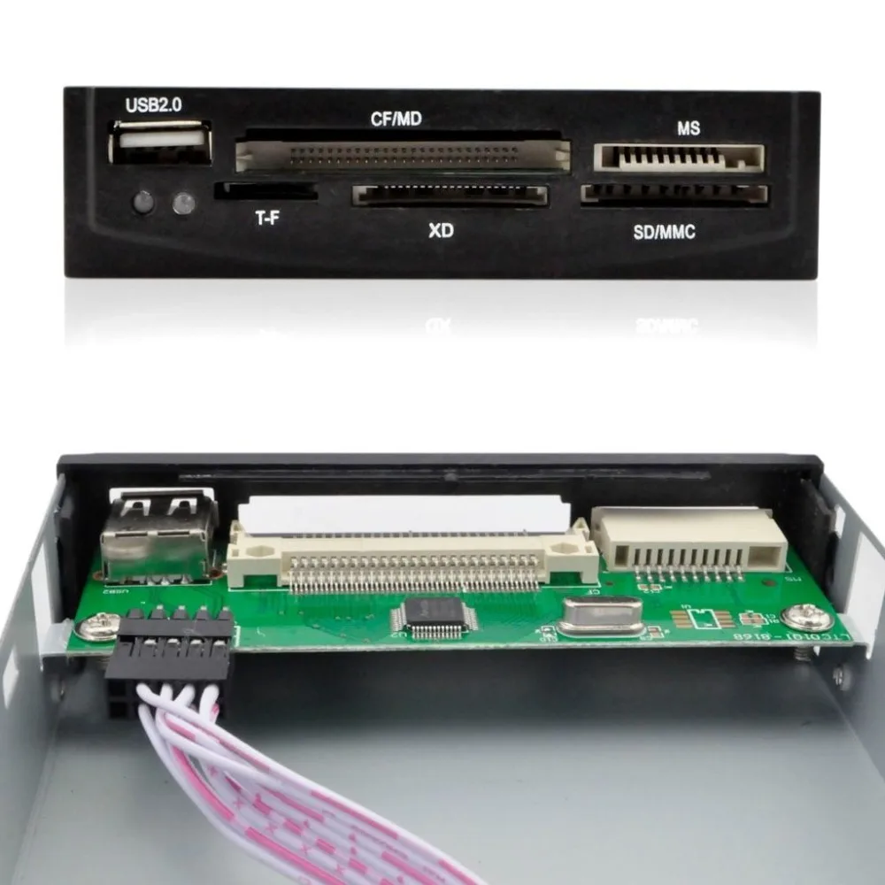 USB металлический кардридер MS/XD/TF/CF/MD/SD/MMC 3 5 дюйма|internal memory card reader|ms readerms |