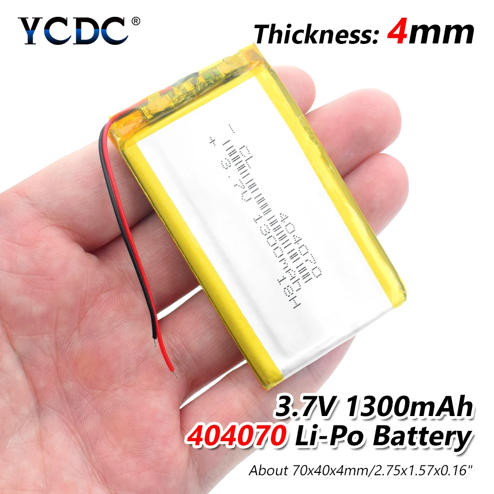 Полимерная батарея 1300 mah 3,7 V 404070 умный дом MP3 колонки литий-ионная батарея для dvr, gps, mp3, mp4, MID PDA psp power Bank, электронная книга