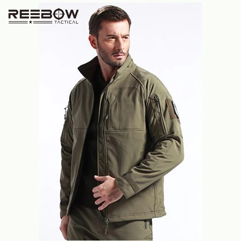 Мужская Флисовая Куртка REEBOW теплая ветрозащитная тактическая куртка для