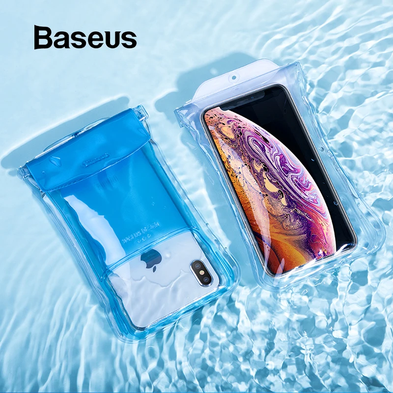 Baseus IP68 للماء حقيبة لهاتف أي فون XR هواوي P30 سامسونج S10 Xiaomi الهاتف كيس مزموم وسادة هوائية للماء السباحة تصفح غطاء