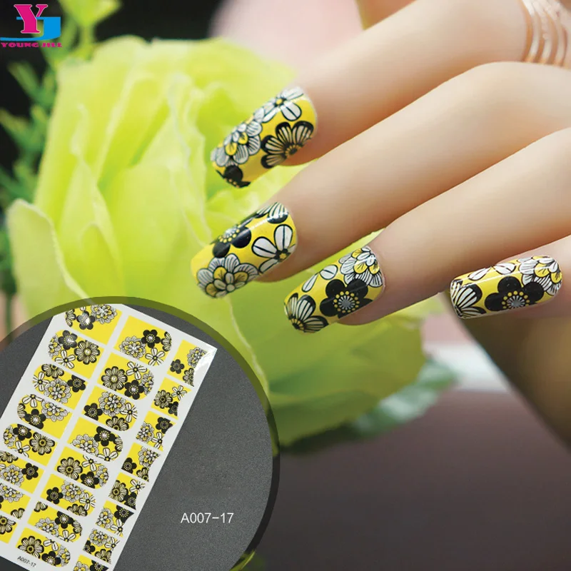 

1 Sheet Newly Floral Nail Sticker Unhas Decorations Adesivo Nail Decals Flower Ongles Patch DIY French Manicre 3D Beauty Art Kit