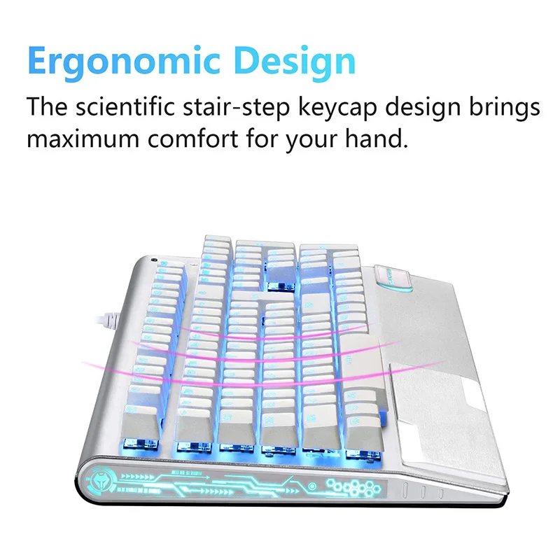 

X1000 Gaming Keyboard Metal Panel USB Wried,Mechanical feel, LCD Backlit Keyboard For Computer,Home ,Office