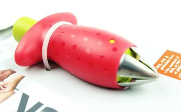 Strawberry Hullers Metal +Plastic Fruit Remove Stalks Device Tomato Stalks Strawberry Knife Stem Remover Fruit Slicer