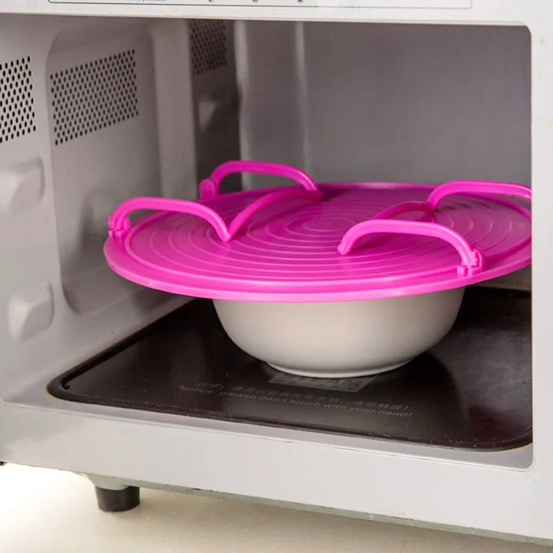 3 цвета, пластиковая подставка для микроволновой печи, многофункциональная кухонная тарелка, пластиковый штабелер, крышка и охлаждающая стойка, кухонный инструмент YL892916 - Цвет: red