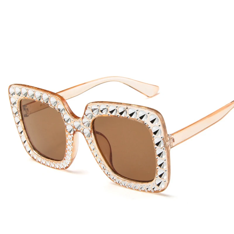 RILIXES солнцезащитные очки Для женщин негабаритных Квадратные Солнцезащитные очки Для женщин имитирующие дрель солнцезащитные очки леди Брендовая Дизайнерская обувь Винтаж оттенки Gafas
