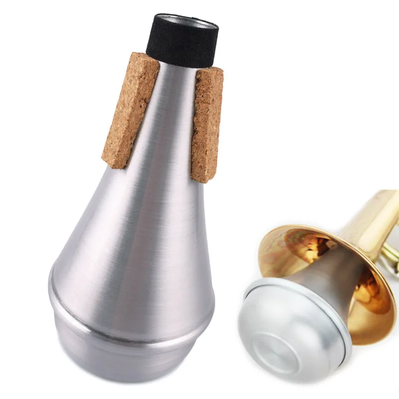 

Trumpet Practice Mute Professional Silver Aluminum Straight Trumpet Cornet Silencer