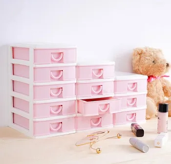 

1PC Multi Layer Large Capacity Pink Dressing Case Jewel Case Drawer Type Storage Box for Girl ENV 005