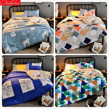 

Geometric Pattern Bedlinen 1.5m 1.8m 2.0m 2.2m 2.3m Bedsheet Bed Linen Suit 3/4 pcs Bedding Set Full King Queen Size Duvet Cover