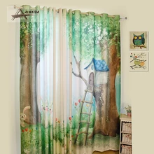 Custom Made Cartoon Shading Curtain Eco-friendly Digital Printing Tapeti Blackout Curtain for Kids’ Bedroom Window Curtains