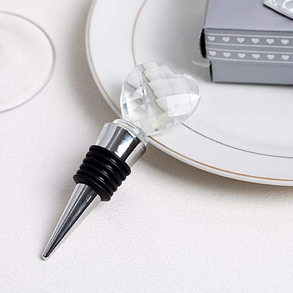 Wine Stopper Crystal Wine Champagne Bottle Stopper Vacuum Sealed Bridal Wedding Gift Wine Bottle Stopper Wine Pourer Stopper