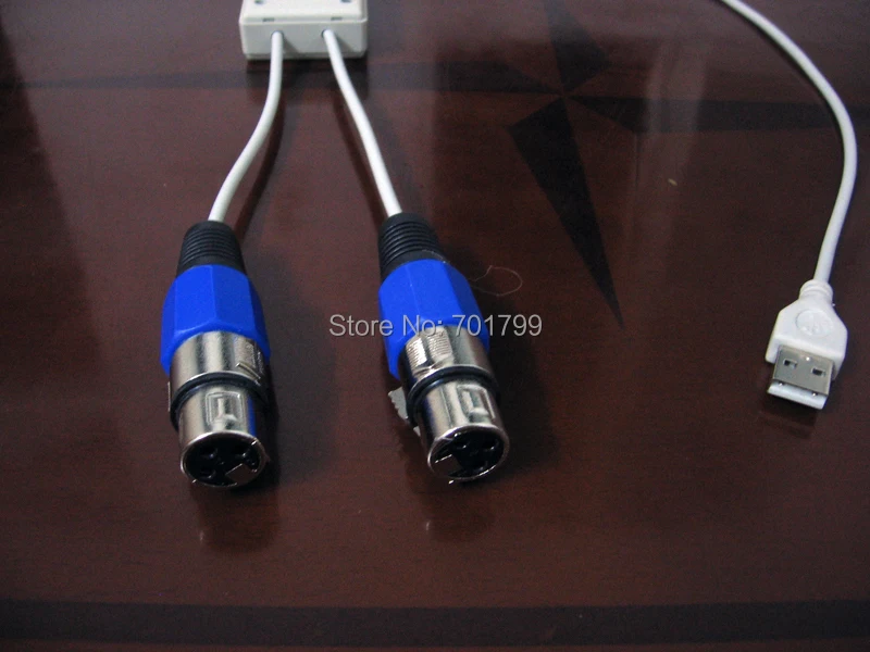 USB DMX интерфейс (2 выход порты через 3 контакта XLR разъемы) работает по (FreeStyler DMXcontrol