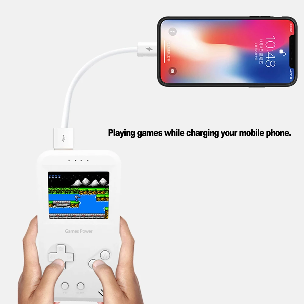 

Machine Handheld Game Console Mobile Power Bank 8000mAh Portable Power Bank Supporting USB Out Built-in 99 Classic Games