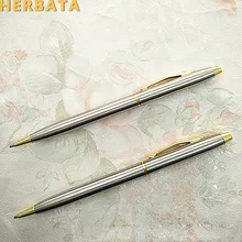 2 шт./партия, Новое поступление, стержень из нержавеющей стали, вращающаяся металлическая шариковая ручка, коммерческая Подарочная шариковая ручка, канцелярские принадлежности