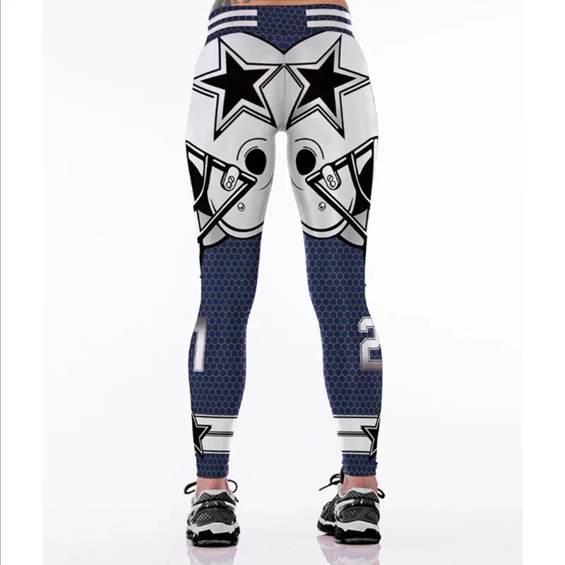 Tanie Unisex Cowboys rajstopy spodnie 3D drukowane Fitness Dallas Cosplay legginsy spodnie MMA UFC BJJ Rashguard Pant Dropshipping