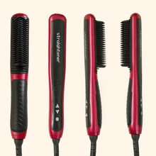 Wet Dry Hair Curler Brush Straightener Comb Temperature Control Electric Comb Hair Styling Tool Beauty Free Shipping I105