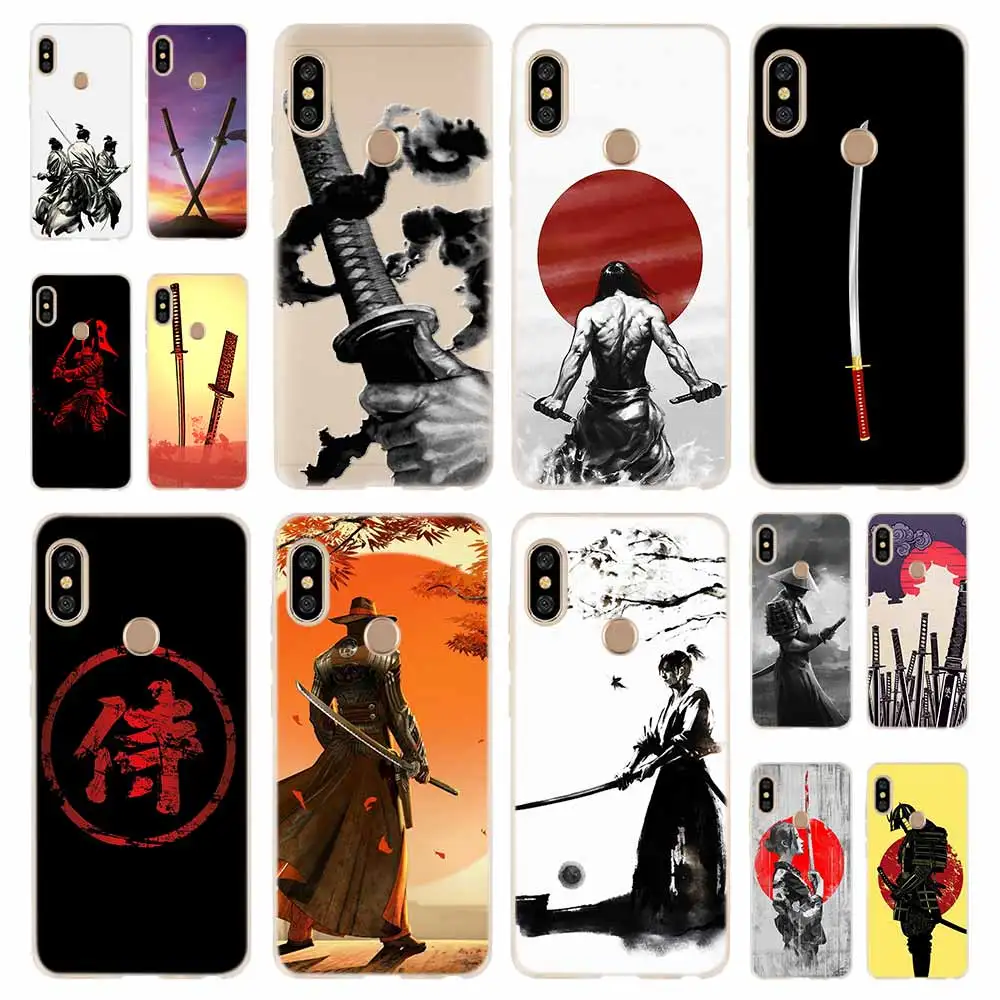 

Japan Samurai sword Fashion Soft TPU Case Cover For Coque Xiaomi Redmi 4A 5A 6A 4X 5 Plus 6 Pro Note 7 6 4 4X 3 5