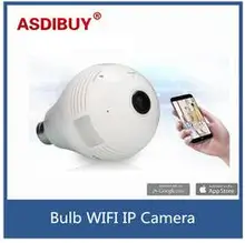 960P 360 Degree Fisheye Panoramic Wifi Wireless P2P mini Network IP Camera LED Bulb Light Home Security System For IOS Android