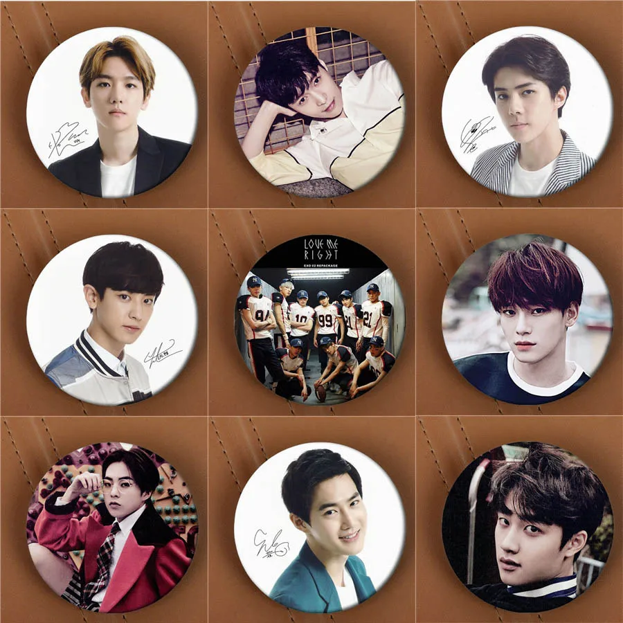 

Youpop KPOP EXO EXO-K EXO-M Love Me Right Album Brooch K-POP Pin Badge Accessories For Clothes Hat Backpack Decoration HZ1626