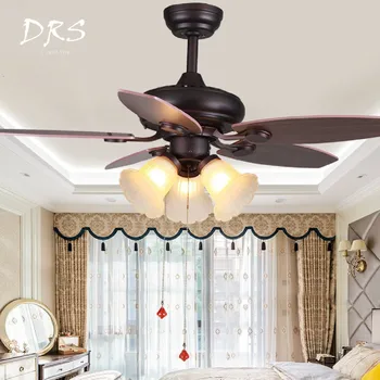 

European Ceiling Lamp Living Room Chandelier Retro Fan Simple Fan Nordic Leaf Suspension Luminaire Deco Maison Hanglamp
