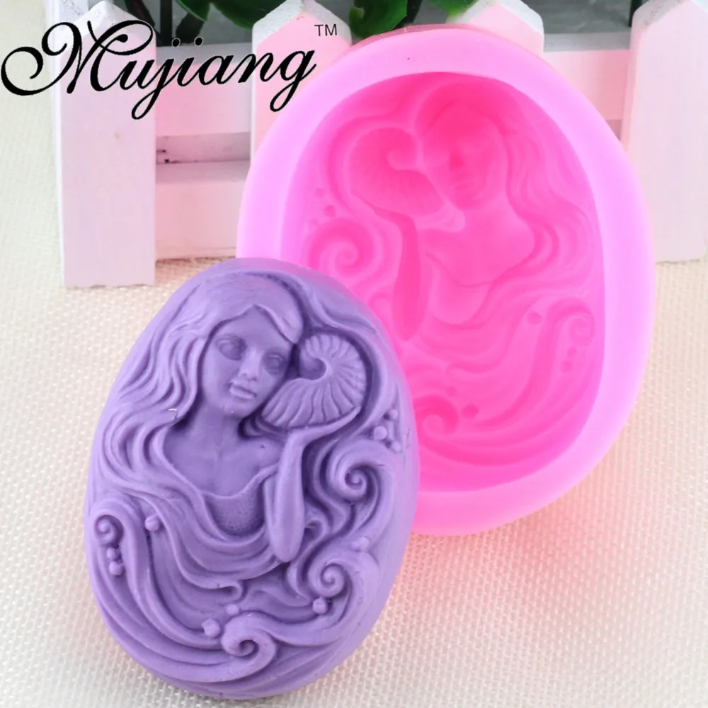 

3D Charming Mermaid Fairy Silicone Soap Mold Fimo Clay Candle Molds Chocolate Fondant Cake Decorating Kitchen Bakeware Q160