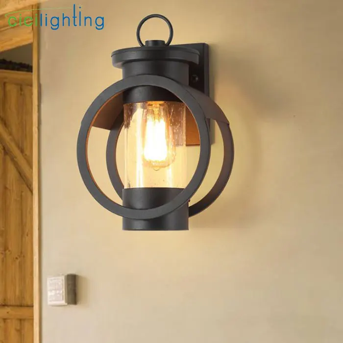 Black Details about   Wall Light Fixture Exterior Wall Mount Lantern Waterproof LED Wall Sconce 