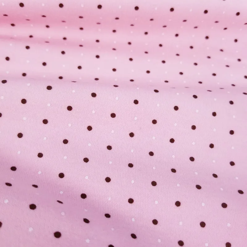 

Printed Dots Pink Design 40s 100% Cotton Knitted Fabric by half meter for DIY baby clothes, bibs, bed sheets cotton Jersey Cloth
